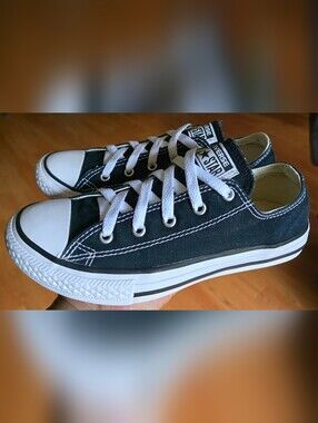 Sz 3 Little Kids CONVERSE CTAS BLACK Low Top Casual Shoes